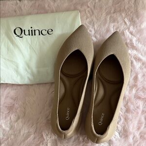 Quince Beige Pointed Toe Flats